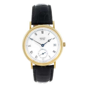 BREGUET - a gentleman's 18ct yellow gold Classique wrist replica watch.